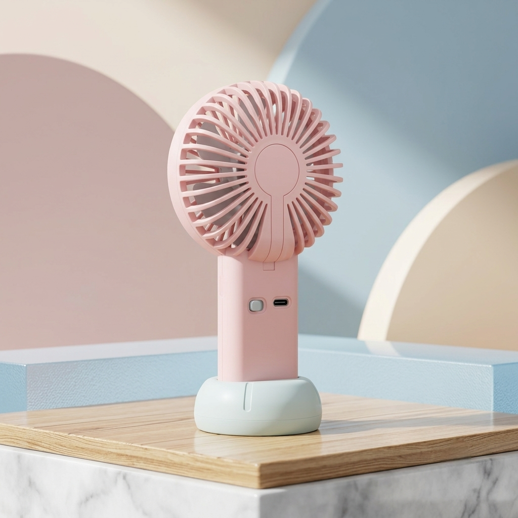 LED Digital Display Rechargeable Mini Fan – Portable USB Handheld Fan with 100-Speed Control, Real-Time Battery Indicator | Random Color